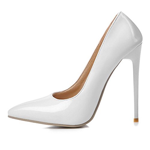 SJJH Damen Elegant Pumps mit Hehem Stiletto Absatz Schuhe für Hochzeit von SJJH