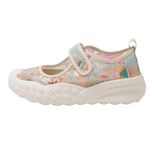 SJJH Damen Mary Jane Freizeitschuhe Leicht - Bequem ohne Schnürsenkel für Sommer (Orange, 37 EU) von SJJH
