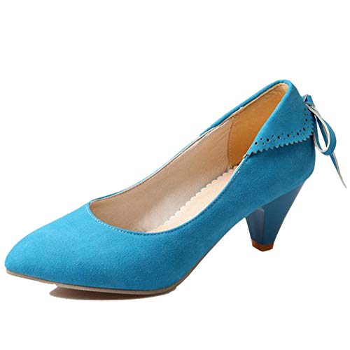 SJJH Damen Pumps mit Absatz (Blue, 44 EU) von SJJH