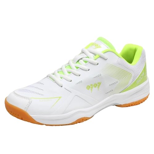 SJJH Funktions-Sportschuhe für Damen, Leicht Atmungsaktives Obermaterial und Flexibel Gummi-Sohle - Badminton, Tischtennis, Alltag (Weiß Schwarz, 41 EU) von SJJH