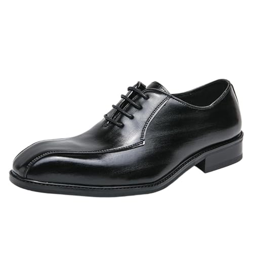 SJJH Herren Anzugschuhe Oxfords, Schnürschuhe für Büro Freizeit (Schwarz, 40 EU) von SJJH