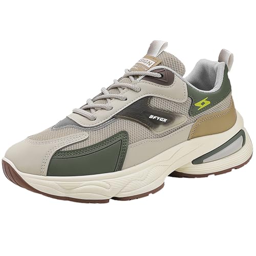 SJJH Herren Chunky Sneakers Retro Dad Schuhe mit Modischer Anti-Rutsch-Sohle & Colorblock-Design(Grün, 40) von SJJH