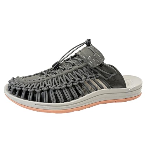 SJJH Unisex Woven Strandflip-Flops - Stylische und Bequeme Geflochtene Sandalen für Herren und Damen, Langlebiges und Leichtes Design (Grau,42) von SJJH