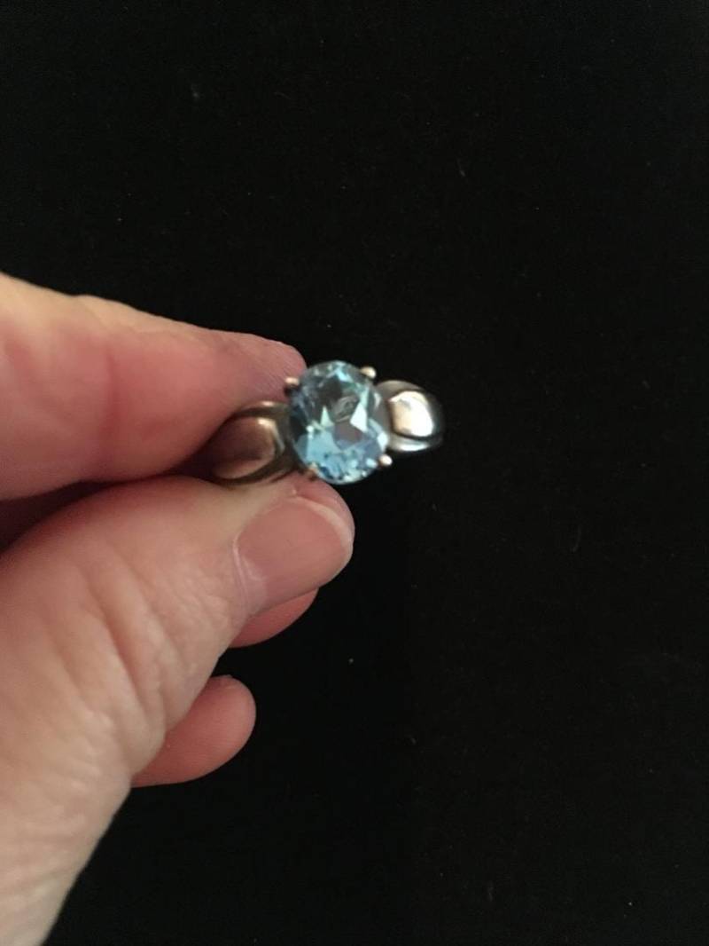 Blauer Topas Ring in Sterling Silber von SJMarsStudio