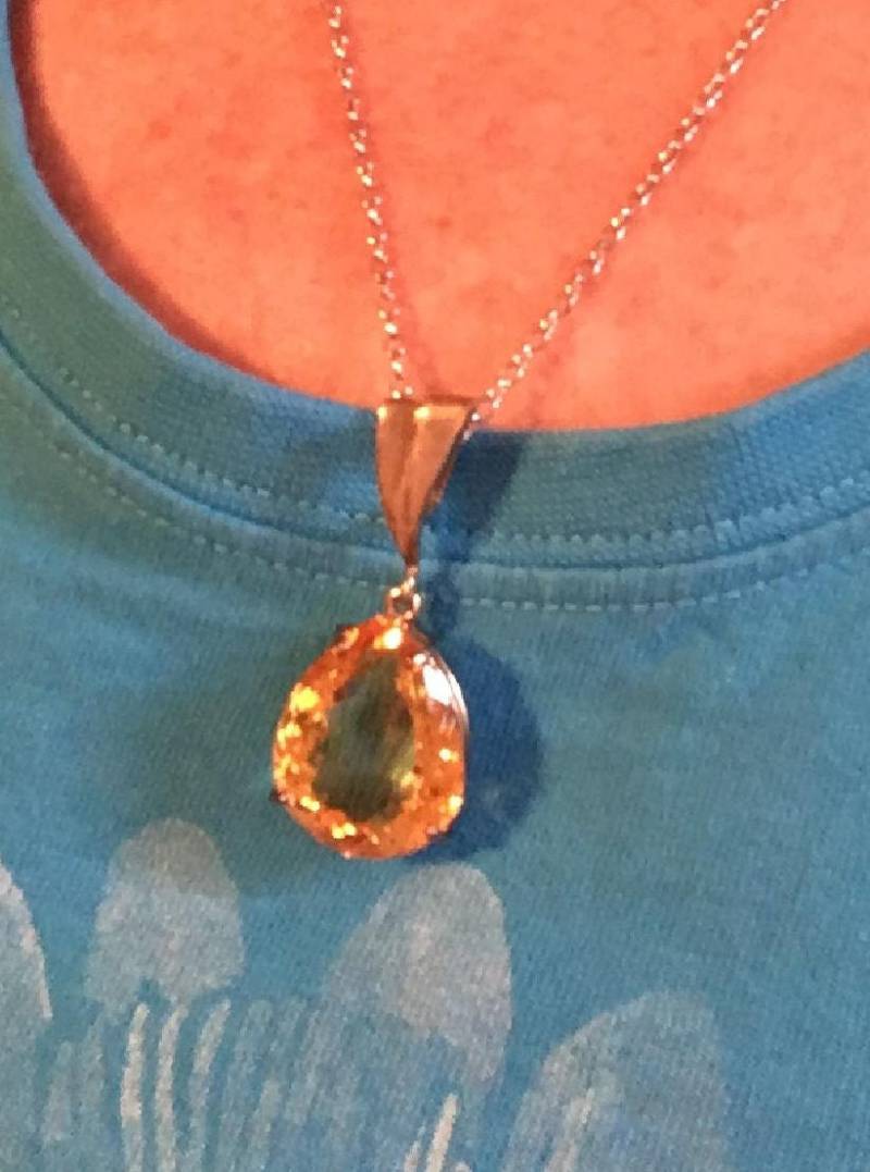 Citrin Halskette in Sterling Silber von SJMarsStudio