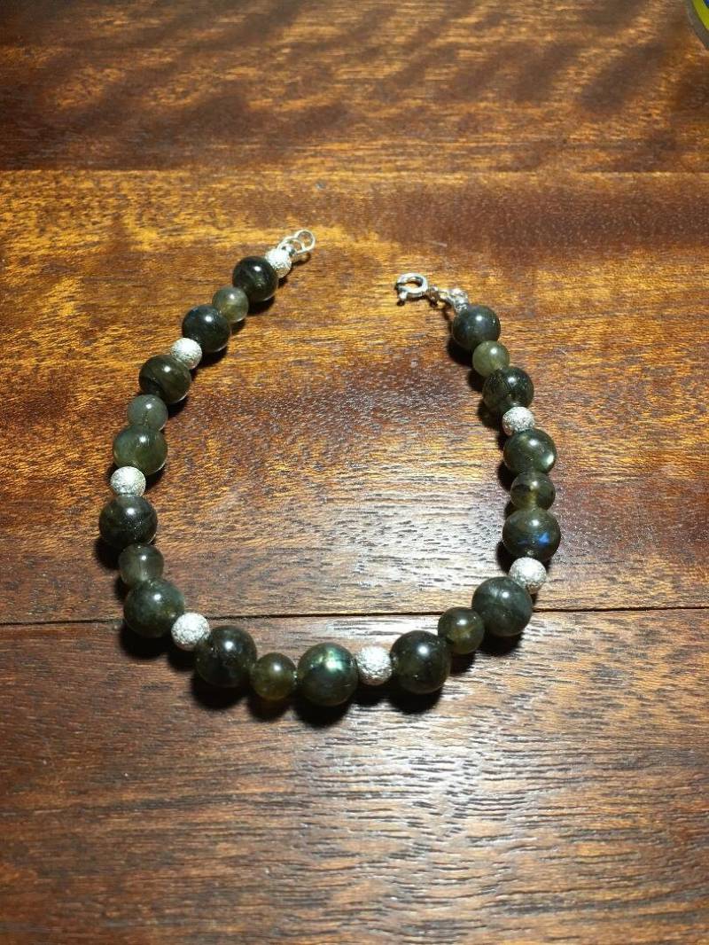 Labradorit Und Sterling Silber Armband von SJMarsStudio