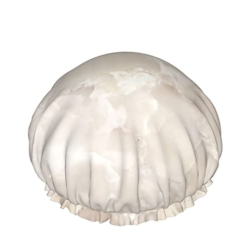 Abstrakte Marmor Textur Duschhaube Für Frauen, Schichten Baden Dusche Wiederverwendbare Gummiband Stretch Hem Haar Hut von SJOAOAA