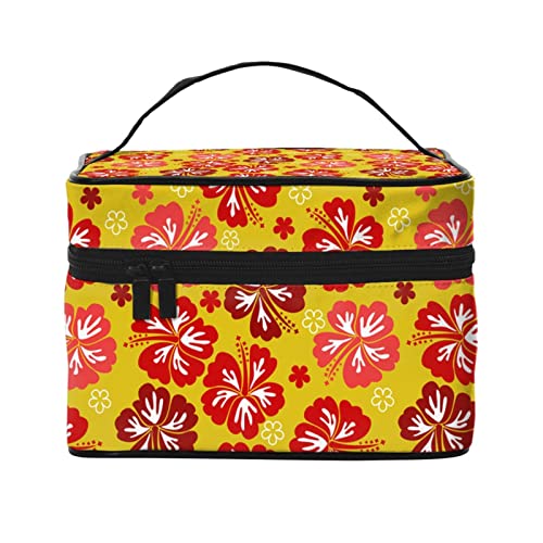 Avocado Reise Make-up Tasche für Frauen Große Kosmetiktaschen Tragbare Make-up Organizer Tasche Urlaub Kulturbeutel Mädchen Make-up Aufbewahrungskoffer, Tropischer Hibiskus Floral1, Einheitsgröße von SJOAOAA