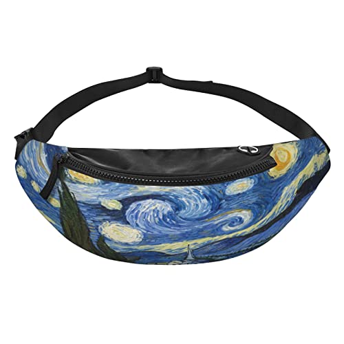 Bauchtasche für Damen und Herren, verstellbare Hüfttasche, Crossbody, Reise-Bauchtasche für Reisen, Freizeit, Laufen, Wandern, Radfahren – Gänseblümchen, Blauer abstrakter Sternenhimmel, Einheitsgröße von SJOAOAA