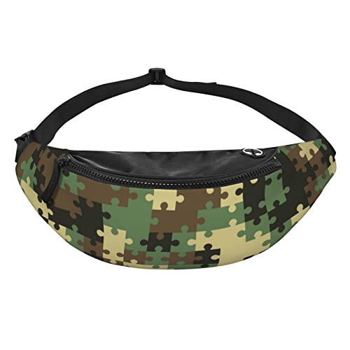 Bauchtasche für Damen und Herren, verstellbare Hüfttasche, Crossbody, Reise-Bauchtasche für Reisen, Freizeit, Laufen, Wandern, Radfahren – rosa Marmor, Camouflage Puzzle, Einheitsgröße von SJOAOAA