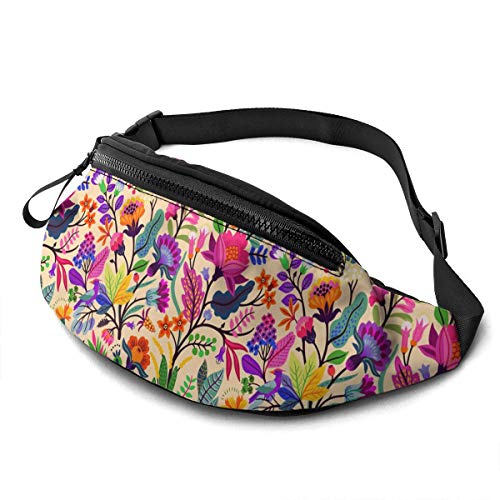 Bauchtasche für Herren und Damen, Blumenmuster mit Gürtel, verstellbare Schultertasche, Crossbody-Umhängetasche, Brusttasche für Reisen, Wandern, Radfahren, Laufen, Siehe Abbildung, Einheitsgröße von SJOAOAA