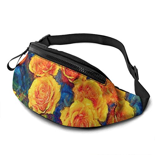 Bauchtasche für Herren und Damen, Blumenstrauß gelber Rosen, Hüfttasche mit Gürtel, verstellbare Schultertasche, Crossbody-Umhängetasche, Brusttasche für Reisen, Wandern, Radfahren, Laufen, Siehe Abbildung, Einheitsgröße von SJOAOAA