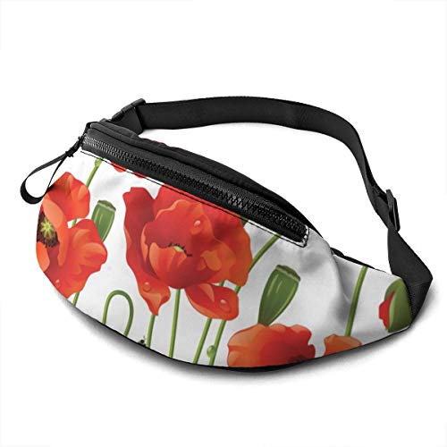 Bauchtasche für Herren und Damen, Frühlings-Wildblumen-Hüfttasche mit Gürtel, verstellbare Schultertasche, Crossbody-Umhängetasche, Brusttasche für Reisen, Wandern, Radfahren, Laufen, Siehe Abbildung, von SJOAOAA