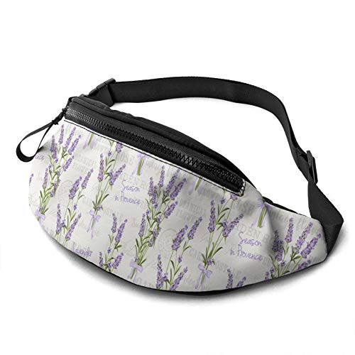 Bauchtasche für Herren und Damen, Lavendelblumen-Hüfttasche mit Gürtel, verstellbare Schultertasche, Crossbody-Umhängetasche, Brusttasche für Reisen, Wandern, Radfahren, Laufen, Siehe Abbildung, von SJOAOAA