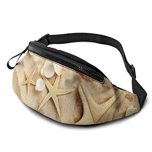 Bauchtasche für Herren und Damen, Muscheln auf Sand, Hüfttasche mit Gürtel, verstellbare Schultertasche, Crossbody-Umhängetasche, Brusttasche für Reisen, Wandern, Radfahren, Laufen, Siehe Abbildung, Einheitsgröße von SJOAOAA