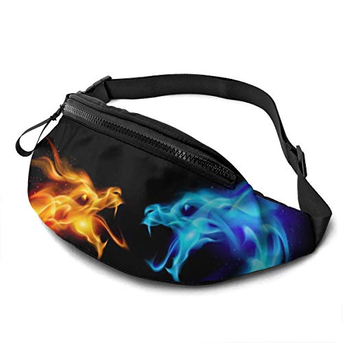 Bauchtasche für Männer Frauen, Fiery Dragons Hüfttasche mit Gürtel Verstellbare Sling Pocket Crossbody Umhängetasche Brusttasche für Reisen Wandern Radfahren Laufen, Siehe Abbildung, Einheitsgröße von SJOAOAA