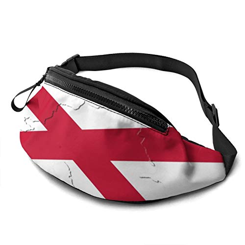 Bauchtasche für Männer Frauen, Flagge des Staates Alabama Hüfttasche mit Gürtel Verstellbare Sling Pocket Crossbody Umhängetasche Brusttasche für Reisen Wandern Radfahren Laufen, Siehe Abbildung, von SJOAOAA