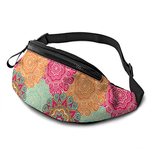 Bauchtasche für Männer Frauen, Mandalas Hüfttasche mit Gürtel Verstellbare Sling Pocket Crossbody Umhängetasche Brusttasche für Reisen Wandern Radfahren Laufen, Siehe Abbildung, Einheitsgröße von SJOAOAA