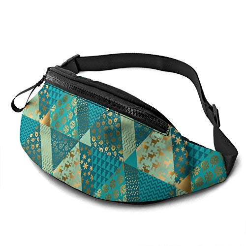 Bauchtasche für Männer Frauen, Weihnachten Patchwork Hüfttasche mit Gürtel Verstellbare Sling Pocket Crossbody Umhängetasche Brusttasche für Reisen Wandern Radfahren Laufen, Siehe Abbildung, Einheitsgröße von SJOAOAA