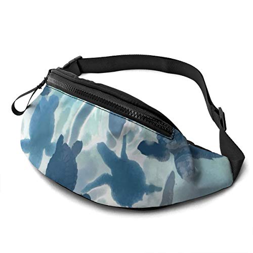 Bauchtasche für Männer und Frauen, Aquarell-Motiv "Little Sea Cute Turtle Waist Pack Bag with Belt Adjustable Sling Pocket Crossbody Shoulder Bag Chest Bag for Traveling Hiking Cycling Running, Siehe von SJOAOAA