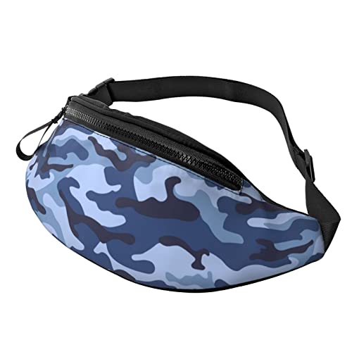 Bauchtasche für Männer und Frauen, verstellbare Gürteltasche, lässige Hüfttasche für Reisen, Party, Festival, Wandern, Laufen, Radfahren, Militärisches Camouflage-Muster, Einheitsgröße von SJOAOAA