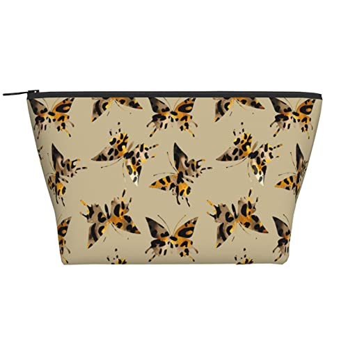 Bunte Ananas-Make-up-Tasche für Frauen, Reise-Kulturbeutel, Mädchen, Make-up-Organizer, tragbare Kosmetiktaschen, Urlaub, Make-up-Aufbewahrungskoffer, Leopard Skin Butterfly, Einheitsgröße von SJOAOAA