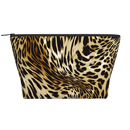 Bunte Ananas-Make-up-Tasche für Frauen, Reise-Kulturbeutel, Mädchen, Make-up-Organizer, tragbare Kosmetiktaschen, Urlaub, Make-up-Aufbewahrungskoffer, Leopard Skin1, Einheitsgröße von SJOAOAA