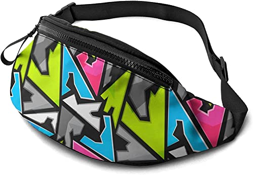 Bunte geometrische Dreieck-Bauchtasche für Damen und Herren, lässige Gürteltasche, Crossbody-Bauchtasche mit verstellbarem Riemen für Outdoor, Laufen, Wandern, siehe abbildung, Einheitsgröße, von SJOAOAA