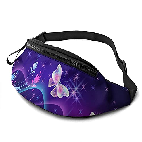 Butterfly Fanny Pack for Women Men Fashion Waist Pack Fanny Pack for Girls Boys Adjustable Belt Bag Sport Waist Bag for Outdoor Workout Travel Running Biking, Siehe Abbildung, Einheitsgröße von SJOAOAA