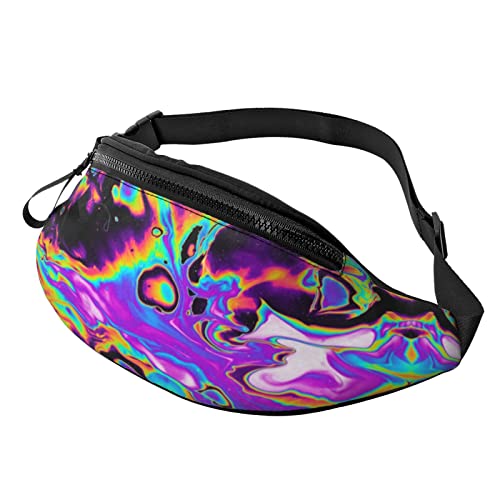 Fashion Psychedelic Magic Rainbow Fanny Pack Hiking Waist Bag for Women Men Adjustable Belt Fashion Waist Bag for Traveling Casual Running Cycling, Trippy Bag-08, Einheitsgröße von SJOAOAA