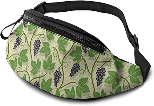 Grape Art Bauchtasche Hüfttasche für Damen & Herren, lässige Gürteltasche Crossbody Bauchtasche mit verstellbarem Gurt für Outdoor Laufen Wandern, siehe abbildung, Einheitsgröße, Hüfttasche von SJOAOAA