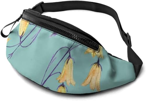 Gürteltasche für Kinder, bunte Retrobellflower-Blume, Bauchtasche mit Kopfhöreranschluss und verstellbaren Riemen, Kindergürteltasche für Reisen, Sport, Wandern, siehe abbildung, Einheitsgröße, von SJOAOAA