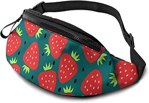 Gürteltasche mit Erdbeeren und Samen, für Damen und Herren, lässige Gürteltasche, Crossbody-Bauchtasche mit verstellbarem Riemen für Outdoor, Laufen, Wandern, siehe abbildung, Einheitsgröße, von SJOAOAA