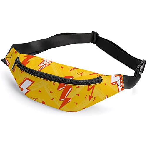 Hand Drawn Palm Monstera Leaves Fanny Pack, Adult Kids Sport Waist Bag for Men Women, Handgezeichnete Blitzschrauben, Einheitsgröße, Hüfttasche von SJOAOAA