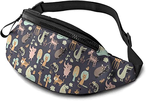 Koala Lion Krokodil Nilpferd Giraffe Bauchtasche Hüfttasche für Damen & Herren, lässige Gürteltasche Crossbody Bauchtasche mit verstellbarem Gurt für Outdoor Laufen Wandern, siehe abbildung, von SJOAOAA