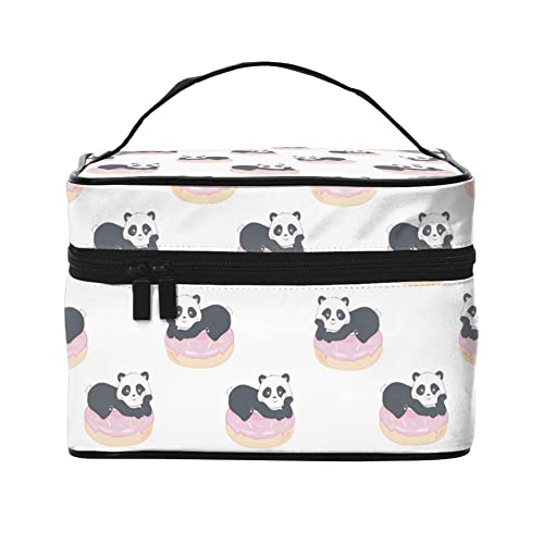 Kosmetiktasche, Organizer, Panda Upon Donut, tragbare Künstler-Aufbewahrungstasche, Reise-Make-up-Tasche für Frauen und Mädchen, Panda Upon Donut, Einheitsgröße von SJOAOAA