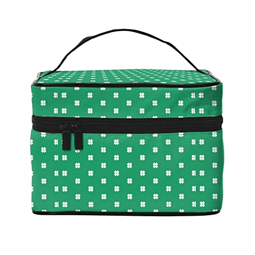 Kosmetiktasche, Organizer, St. Patrick's Day, Ikone, Grün, tragbare Künstler-Aufbewahrungsbox, Reise-Make-up-Tasche für Frauen und Mädchen, St. Patrick's Day Icon Green, Einheitsgröße von SJOAOAA