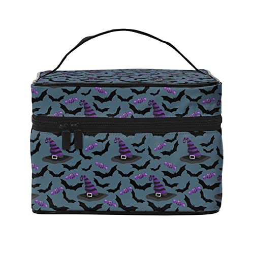 Kosmetiktasche Organizer Halloween Elemente Muster 32 Tragbare Künstler Aufbewahrungskoffer Reise Make-up Tasche für Frauen Mädchen, Halloween Elements Muster 27, Einheitsgröße von SJOAOAA