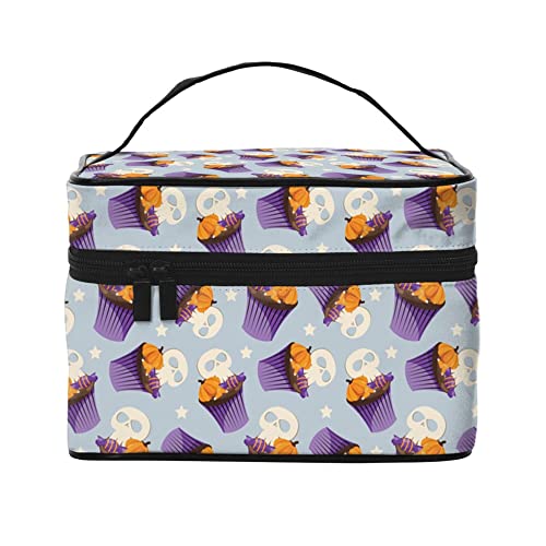 Kosmetiktasche Organizer Halloween Elemente Muster 32 Tragbare Künstler Aufbewahrungskoffer Reise Make-up Tasche für Frauen Mädchen, Halloween Elements Muster 29, Einheitsgröße von SJOAOAA