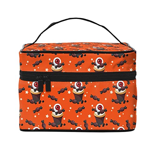 Kosmetiktasche Organizer Halloween Elemente Muster 32 Tragbare Künstler Aufbewahrungskoffer Reise Make-up Tasche für Frauen Mädchen, Halloween Elements Muster 30, Einheitsgröße von SJOAOAA