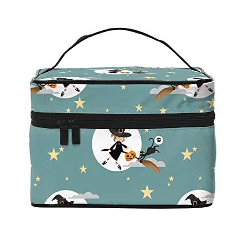 Kosmetiktasche Organizer Halloween Elemente Muster 38 Tragbare Künstler Aufbewahrungskoffer Reise Make-up Tasche für Frauen Mädchen, Halloween Elements Muster 40, Einheitsgröße von SJOAOAA