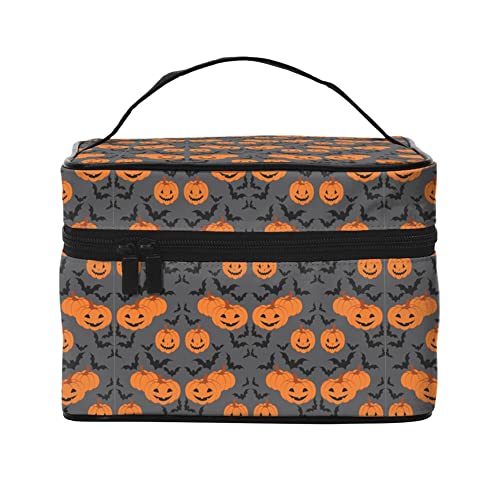 Kosmetiktasche Organizer Halloween Elemente Muster 50 Tragbare Künstler Aufbewahrungskoffer Reise Make-up Tasche für Frauen Mädchen, Halloween Elements Muster 52, Einheitsgröße von SJOAOAA