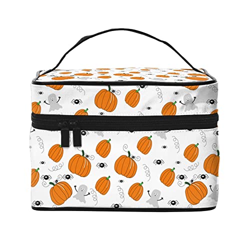 Kosmetiktasche Organizer Halloween Elemente Muster 8 Tragbare Künstler Aufbewahrungsbox Reise Make-up Tasche für Frauen Mädchen, Halloween Elements Muster 10, Einheitsgröße von SJOAOAA