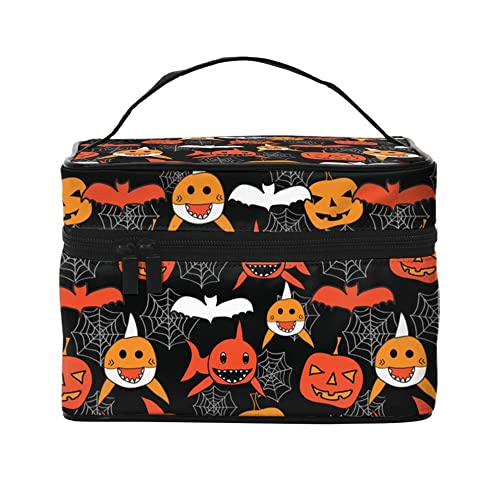 Kosmetiktasche Organizer Halloween Elemente Muster 8 Tragbare Künstler Aufbewahrungsbox Reise Make-up Tasche für Frauen Mädchen, Halloween Elements Muster 17, Einheitsgröße von SJOAOAA