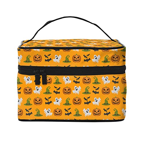 Kosmetiktasche Organizer Halloween Elemente Muster 8 Tragbare Künstler Aufbewahrungsbox Reise Make-up Tasche für Frauen Mädchen, Halloween Elements Muster 9, Einheitsgröße von SJOAOAA