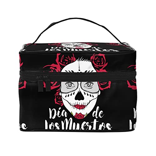 Kosmetiktasche Organizer Halloween Totenköpfe Muster 7 Tragbare Künstler Aufbewahrungsbox Reise Make-up Tasche für Frauen Mädchen, Halloween Totenköpfe Muster 3, Einheitsgröße von SJOAOAA