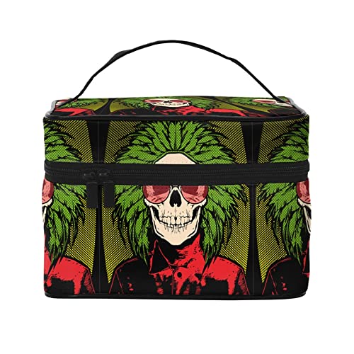 Kosmetiktasche Organizer Halloween Totenköpfe Muster 7 Tragbare Künstler Aufbewahrungsbox Reise Make-up Tasche für Frauen Mädchen, Halloween Totenköpfe Muster 4, Einheitsgröße von SJOAOAA