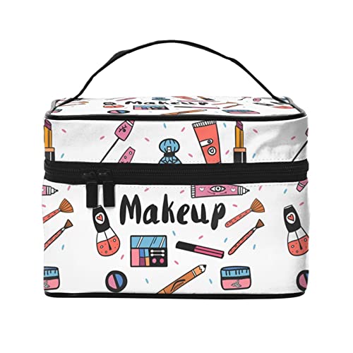 Make-up-Tasche, Reise-Kosmetiktasche für Frauen und Mädchen, große Make-up-Organizer-Tasche, tragbare Koala-Tasche, Lippenstift-Muster, Einheitsgröße von SJOAOAA