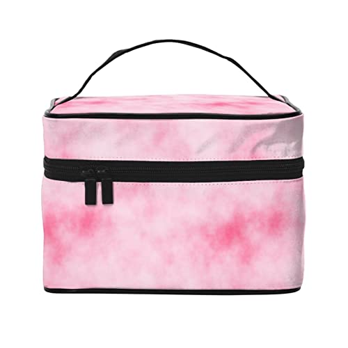 Make-up-Tasche, Reise-Kosmetiktasche für Frauen und Mädchen, große Make-up-Organizer-Tasche, tragbare Kulturbeutel, rosa Muster, Rosa Muster 8, Einheitsgröße von SJOAOAA