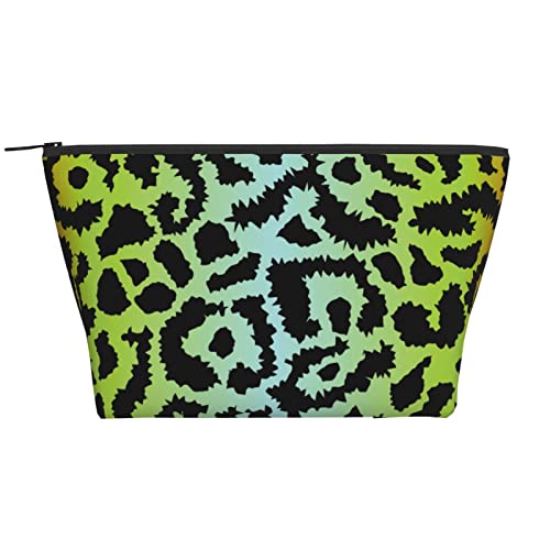 Make-up-Tasche mit Kuh-Druck, Schmetterling, für Frauen, Reisen, Kulturbeutel, Mädchen, Make-up-Organizer, tragbare Kosmetiktaschen, Urlaub, Make-up, Aufbewahrungskoffer, Neon Leopard Skin, Einheitsgröße von SJOAOAA